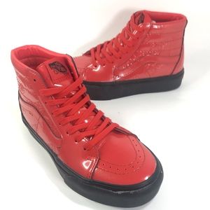 Vans Red and Black Platform Shoes David Bowie